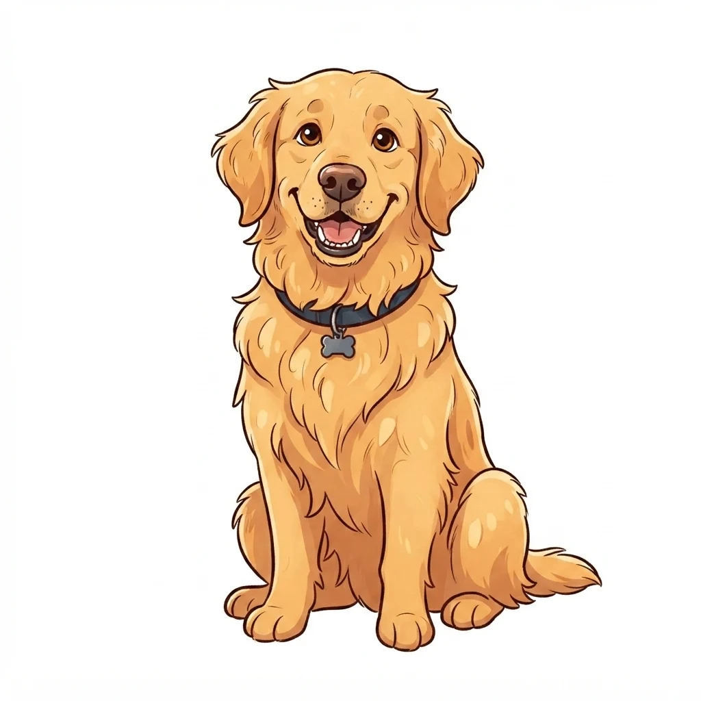 The AI-generated sample dog rendered in the Cartoon style