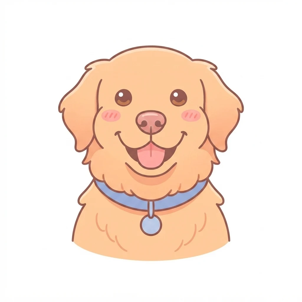 The AI-generated sample dog rendered in the Kawaii style