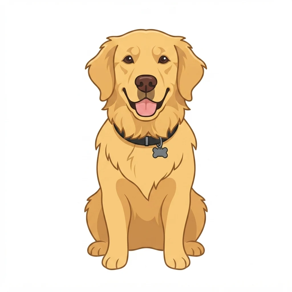 The AI-generated sample dog rendered in the Modern minimal style