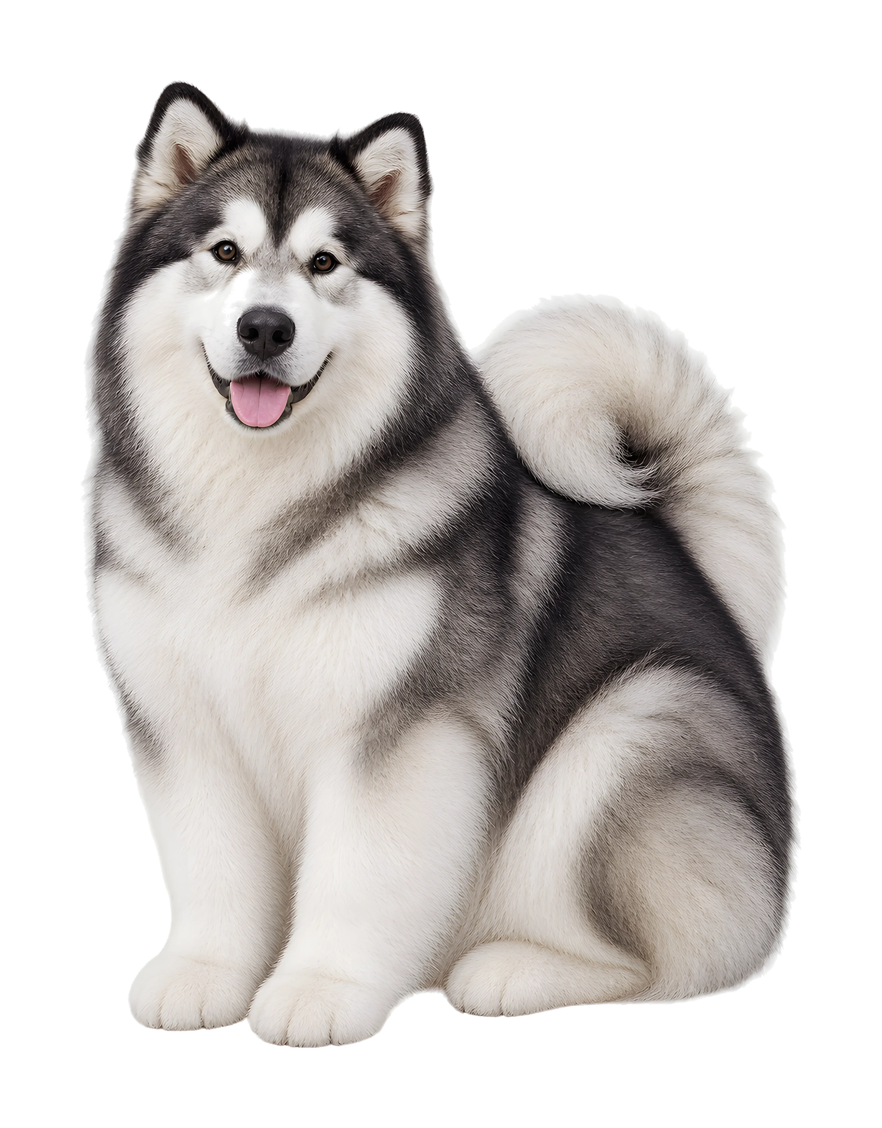 The Alaskan malamute artwork printed on this pillow