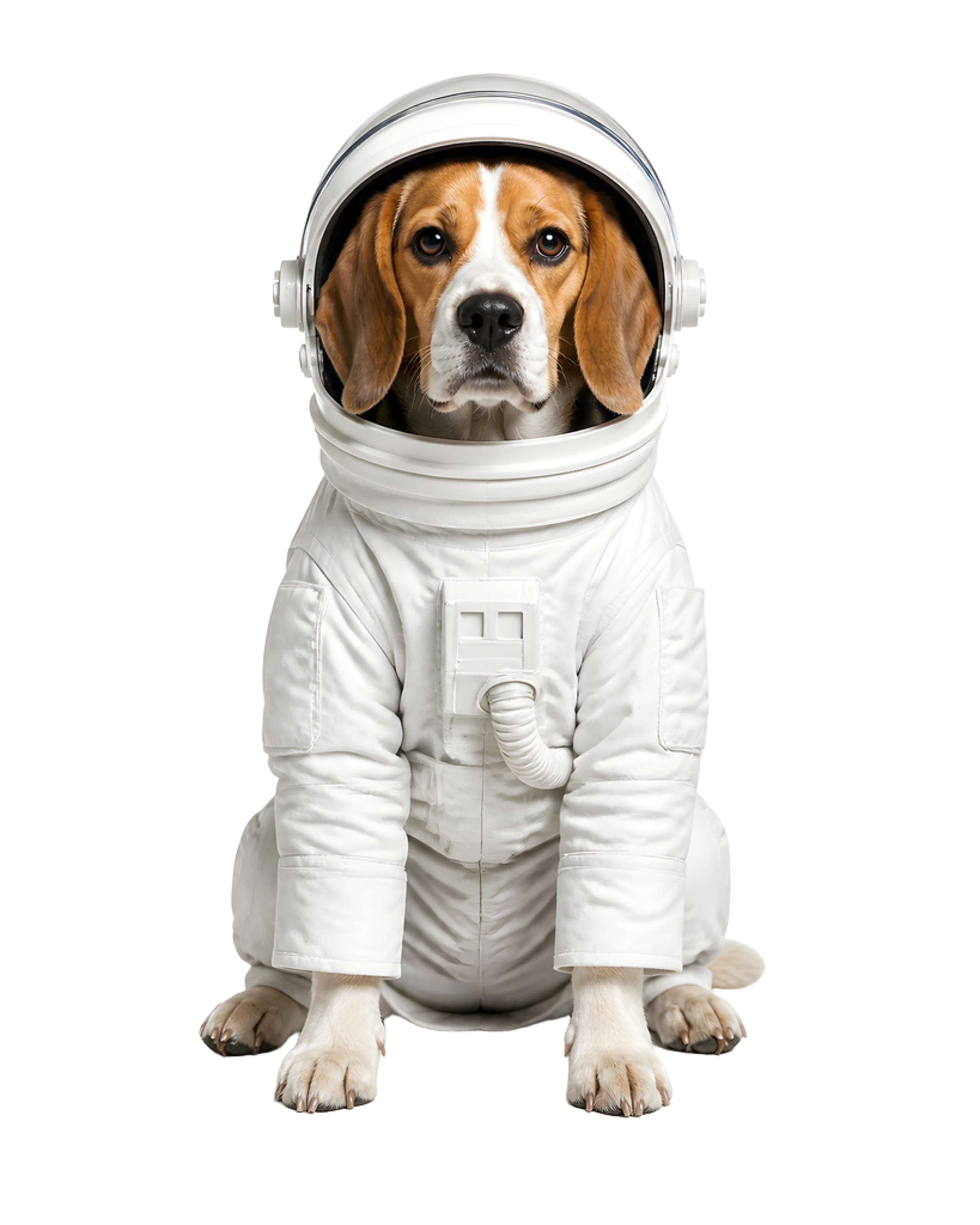The Astronaut dog artwork printed on this pillow