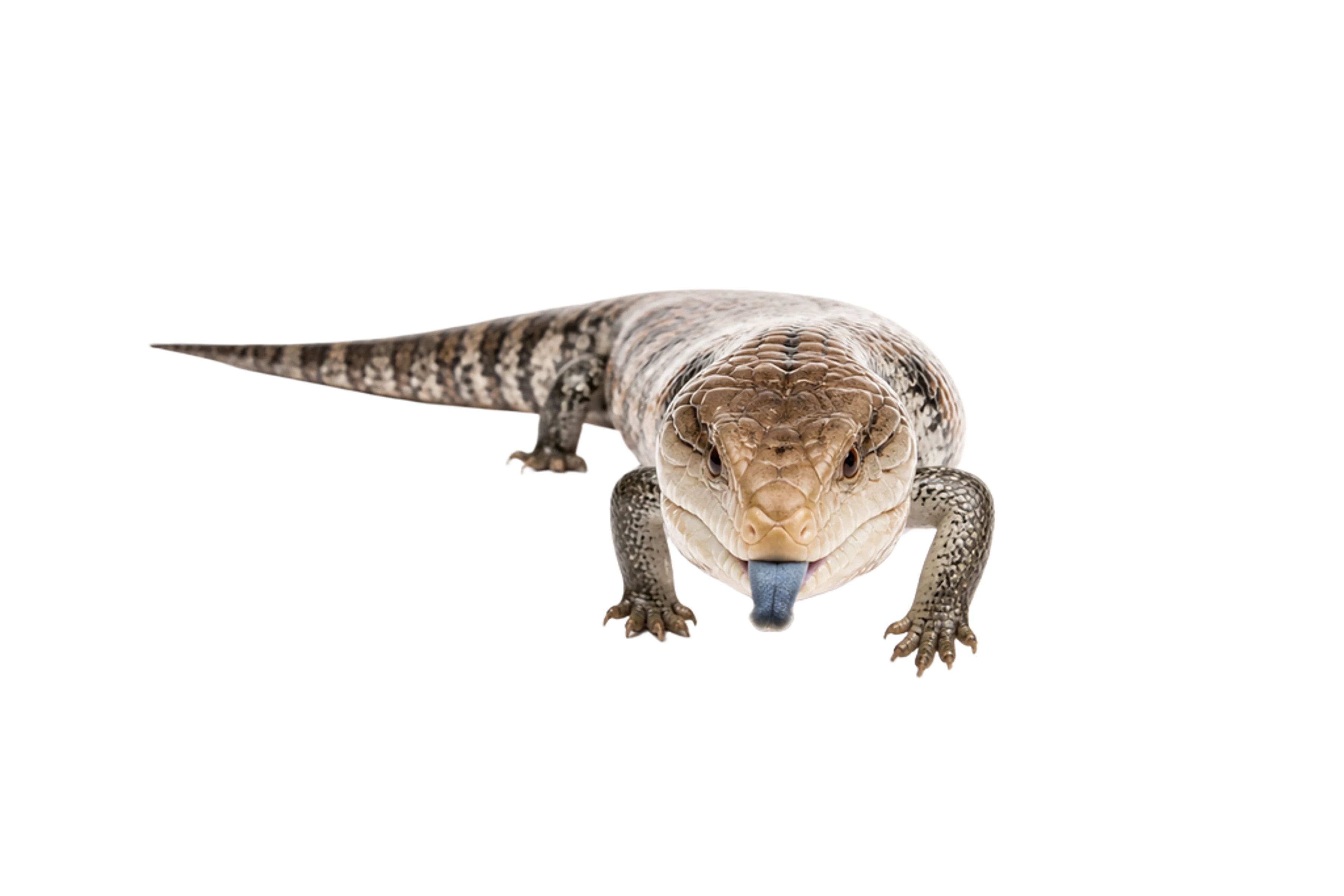The Blue-tongue skink artwork printed on this pillow
