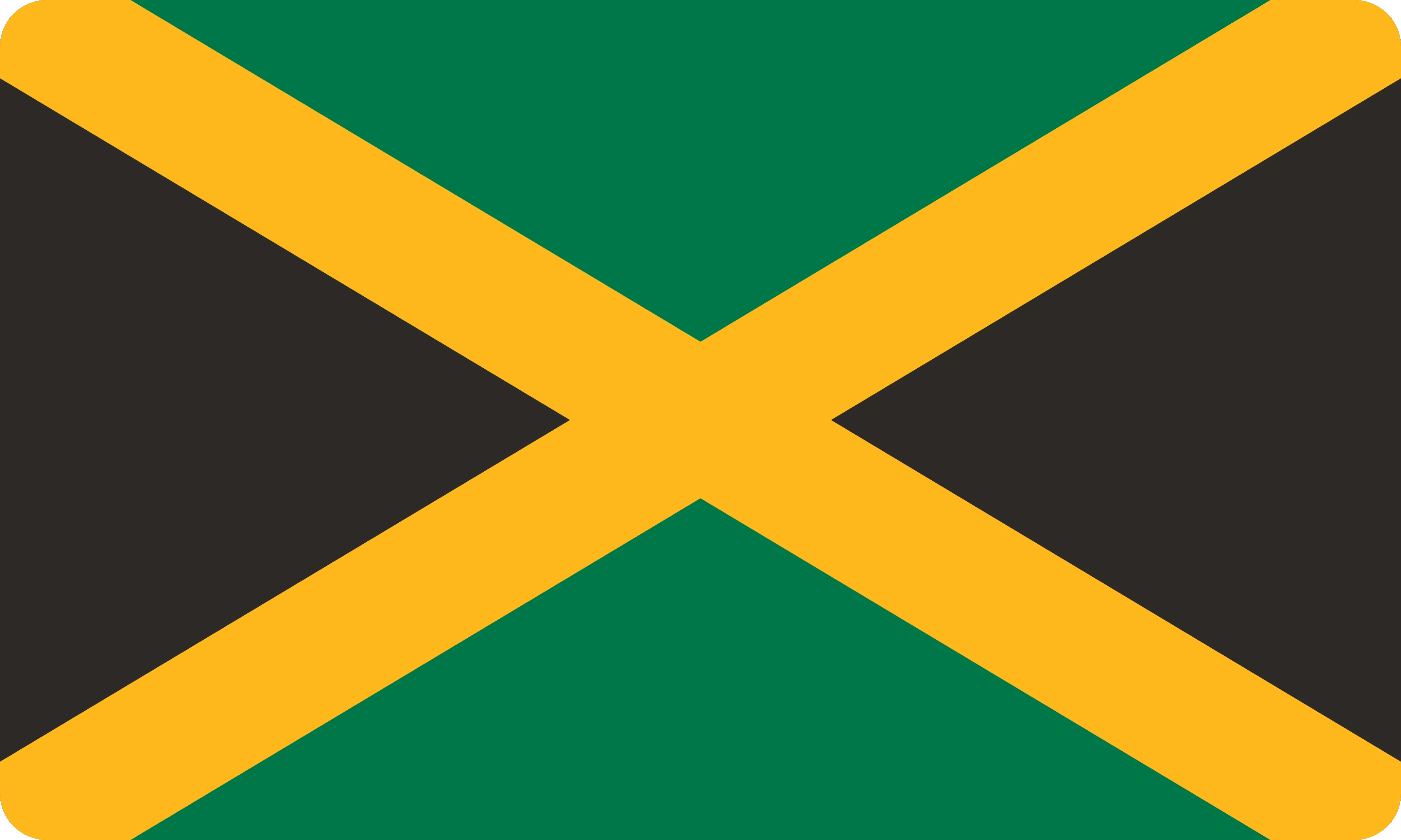 Le drapeau de Jamaïque dessiné comme face du coussin