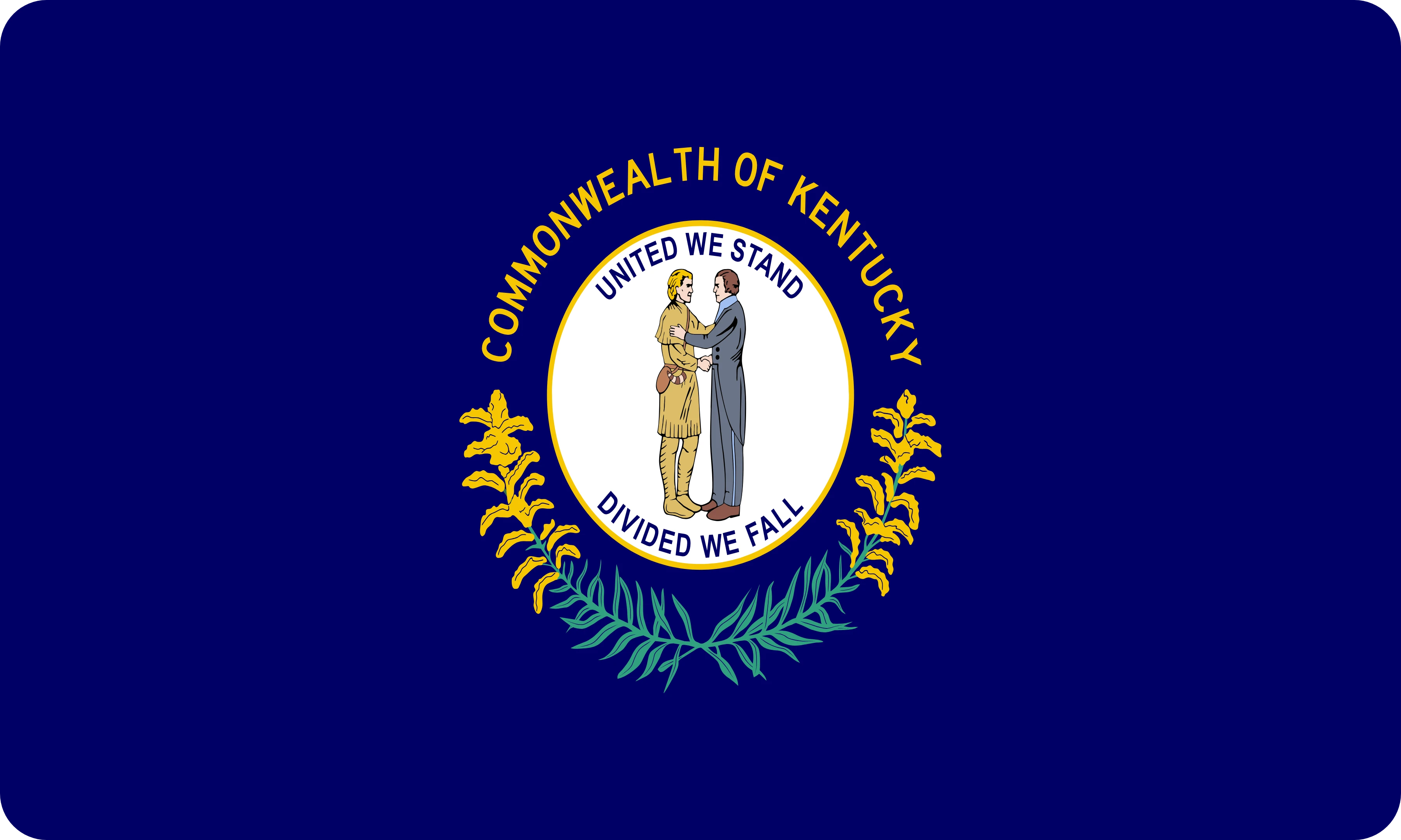 Kentucky 깃발을 쿠션 면으로 그린 그림