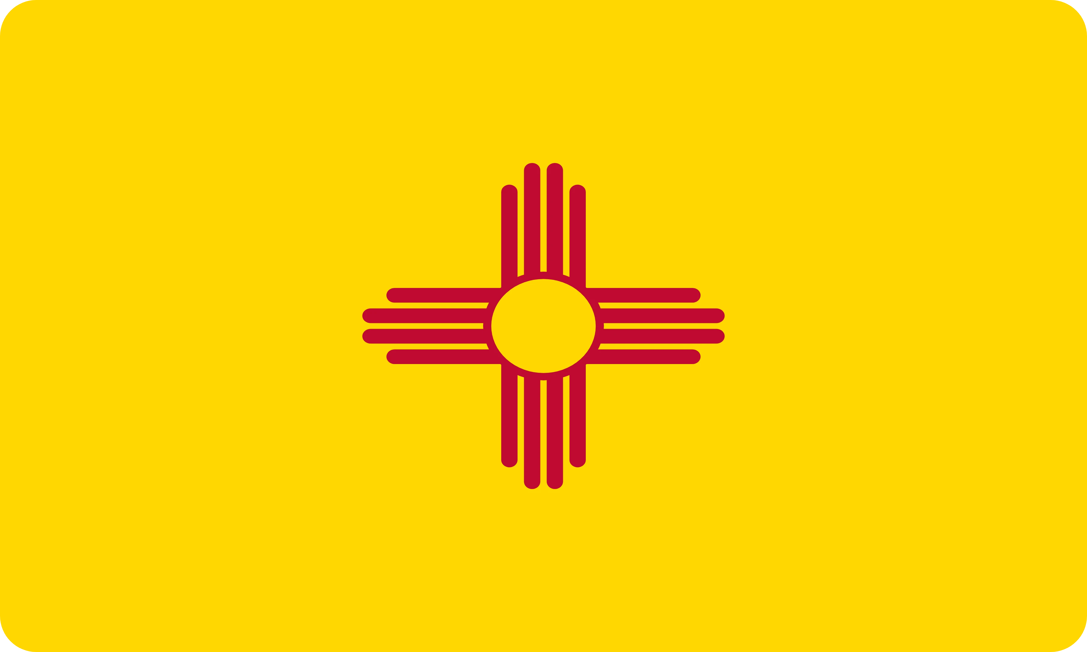 La bandera de New Mexico dibujada como la cara de un cojín