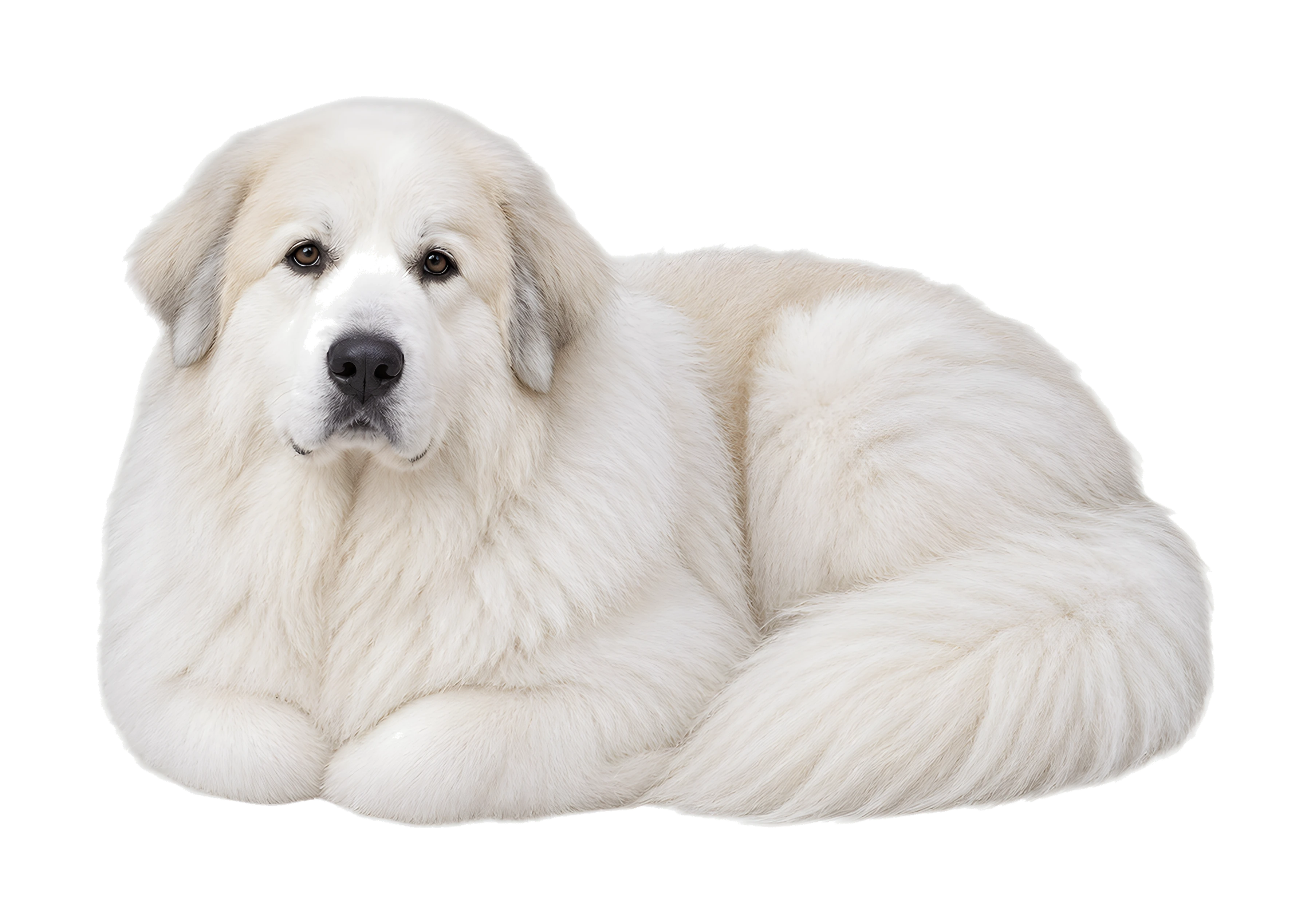 The Great Pyrenees artwork printed on this pillow