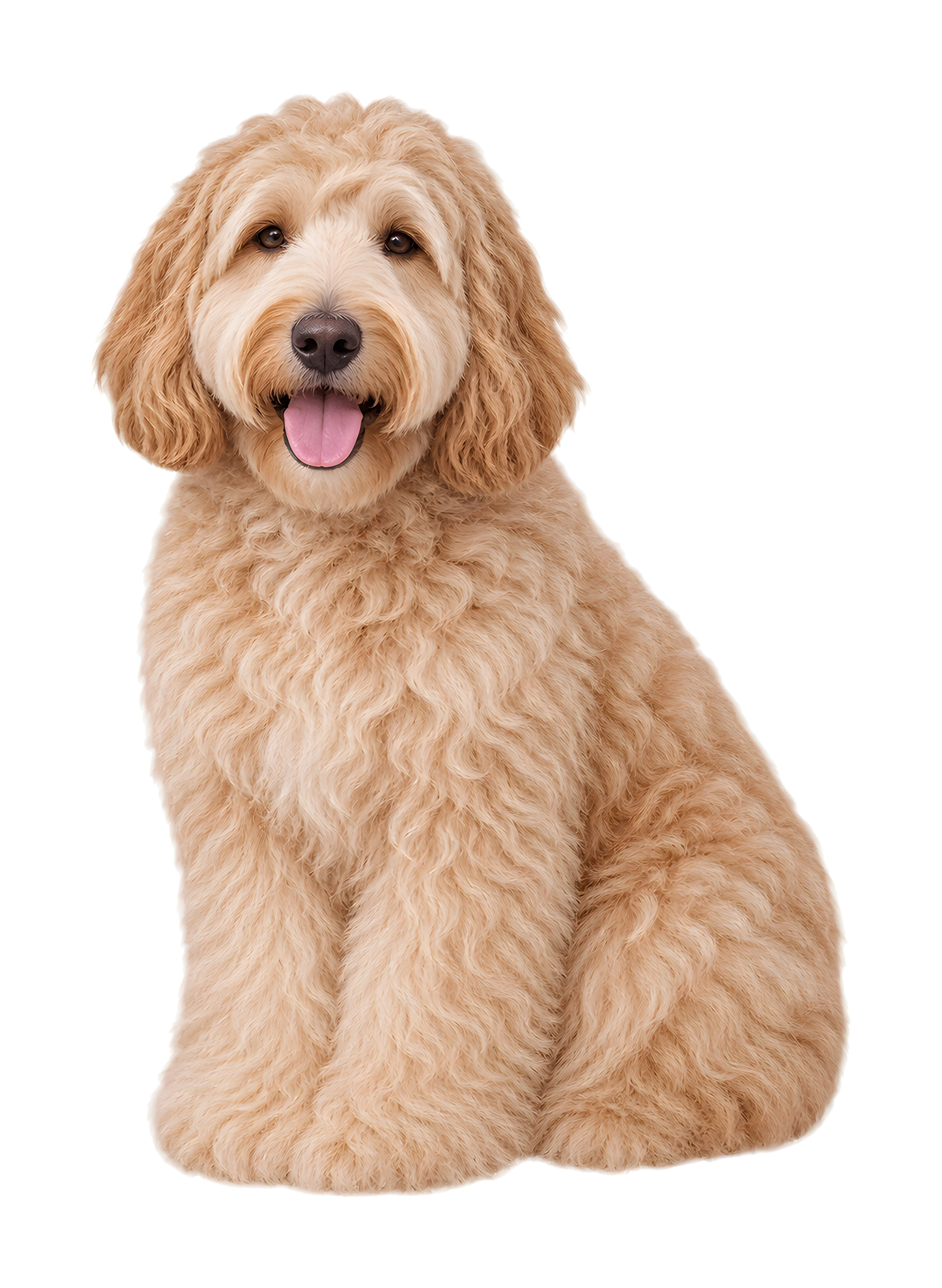 La ilustración de Labradoodle impresa en este cojín
