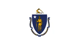 Ang watawat ng Massachusetts, naka-print bilang mukha ng unan