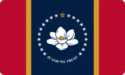 Ang watawat ng Mississippi, naka-print bilang mukha ng unan