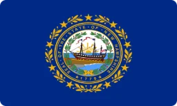 Ang watawat ng New Hampshire, naka-print bilang mukha ng unan