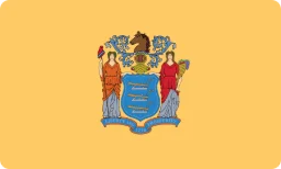 Ang watawat ng New Jersey, naka-print bilang mukha ng unan