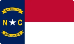Ang watawat ng North Carolina, naka-print bilang mukha ng unan