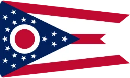 Ang watawat ng Ohio, naka-print bilang mukha ng unan